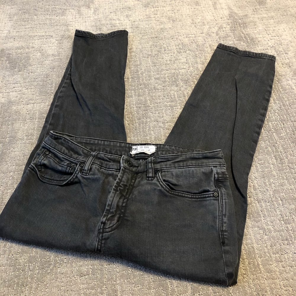 Free people charcoal black jeans 27